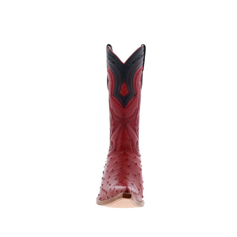 Los Altos Mens Ostrich Boots XXX-Toe Red Boots (NWT) - Picture 3 of 7